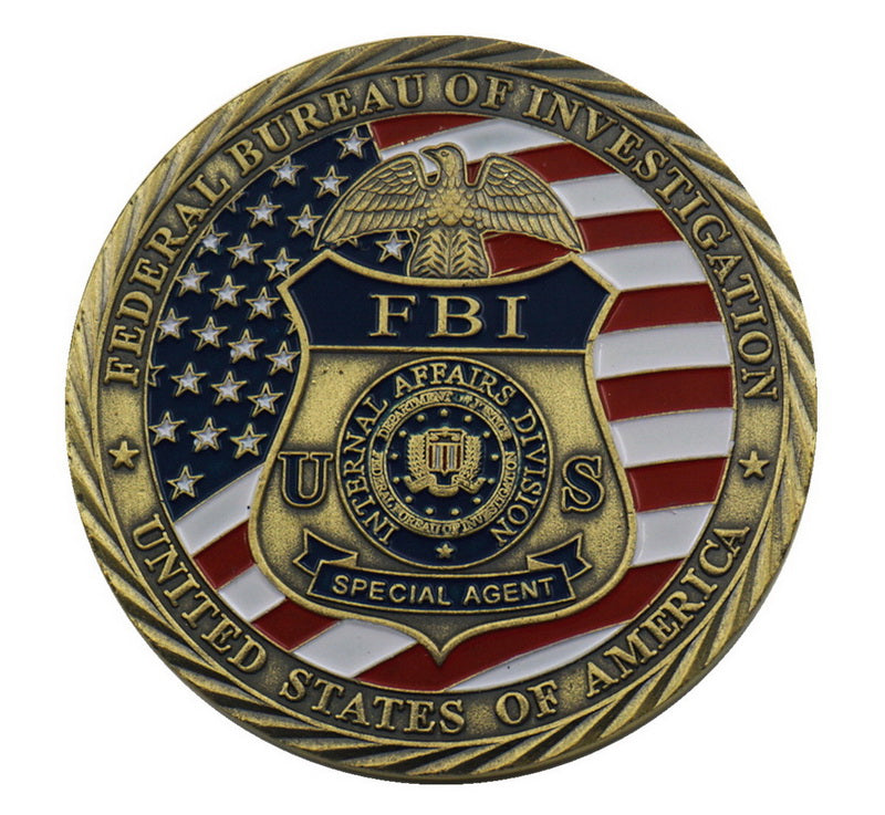 Badge d'agent spécial du FBI américain, pièce de défi militaire