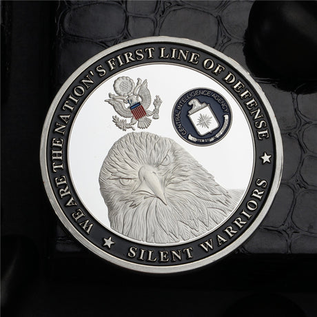 US CIA Special Agent Badge Bald Eagle Statue of Liberty Silver Challenge Coin
