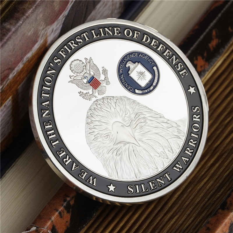 US CIA Special Agent Badge Bald Eagle Statue of Liberty Silver Challenge Coin