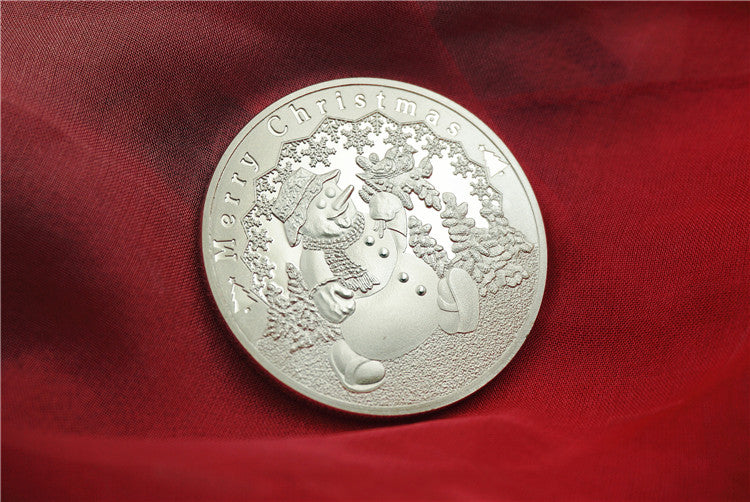 Merry Christmas Tree Snowflake Snowman Commemorative Coins Xmas New Year Holiday Gift