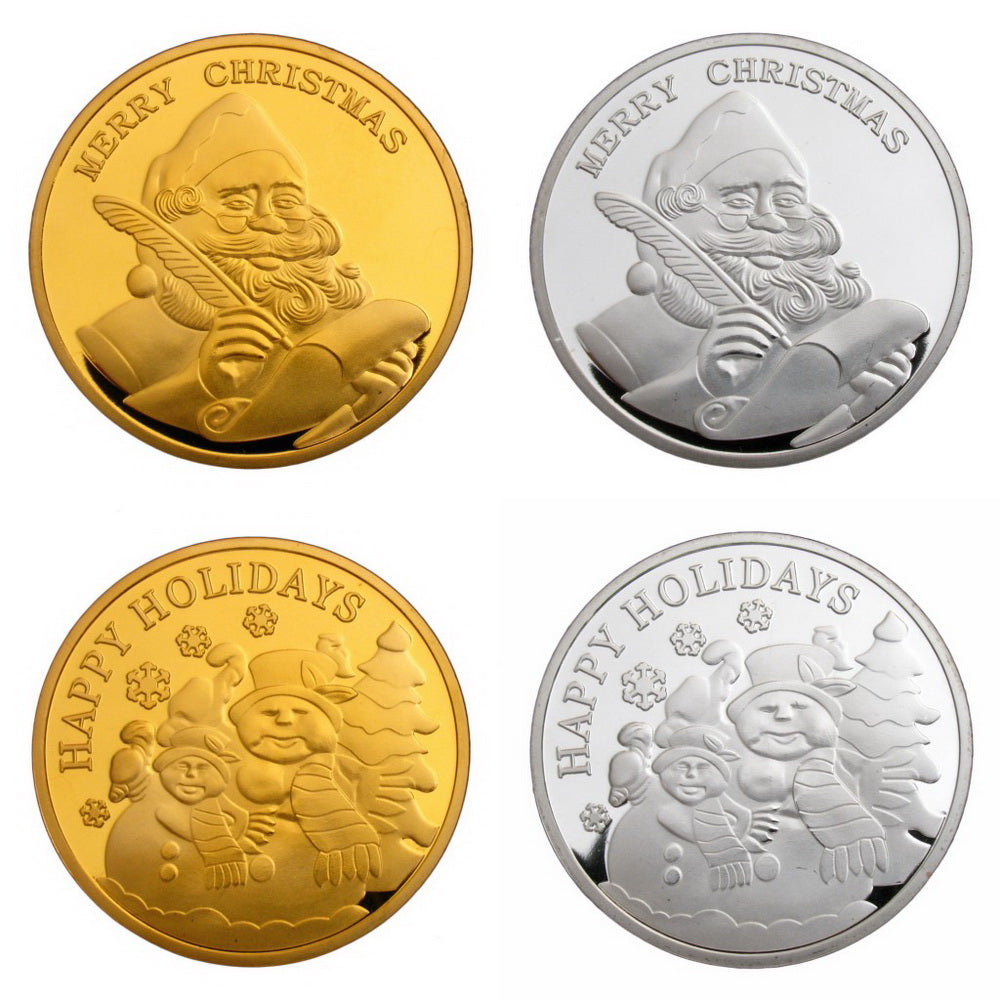 Santa Claus Snowman Merry Christmas Xmas Holiday New Year Gift Coins