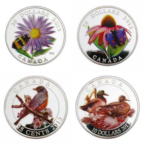 Canada Wild Flower Bird Duck Silver Commemorative Coin