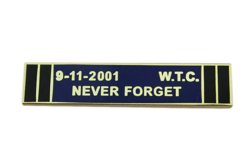 9-11-2001 WTC Never Forget Citation Bar Police Merit Award Uniform Lapel Pin