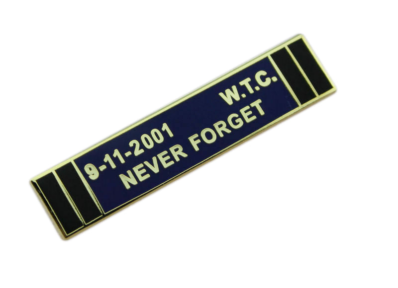 9-11-2001 WTC Never Forget Citation Bar Police Merit Award Uniform Lapel Pin