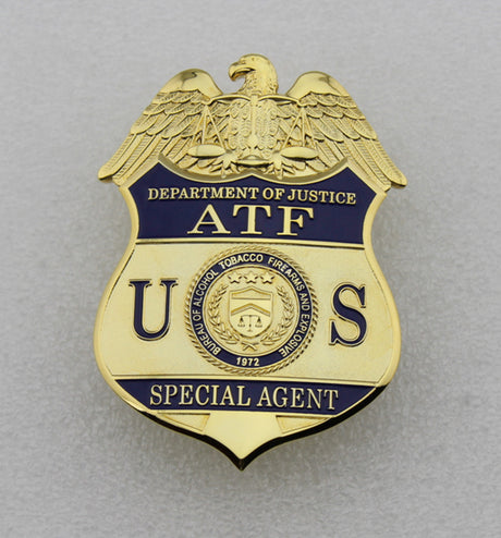 US ATF Special Agent Badge Solid Copper Brooch Pin Replica Movie Props