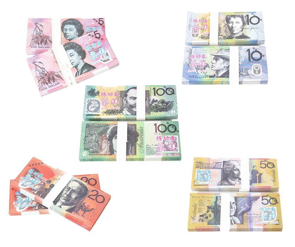 Australian Dollar AUD Banknotes Paper Play Money Movie Props