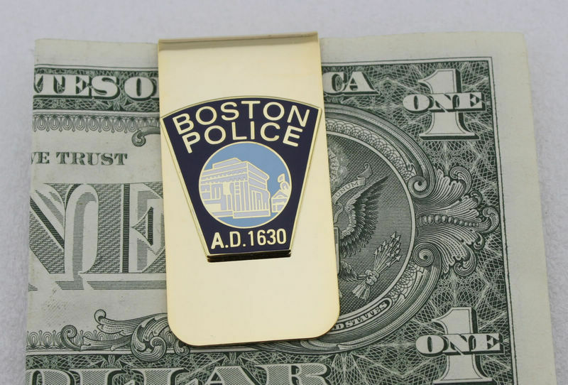 US Boston Police Metal Badge Money Clip
