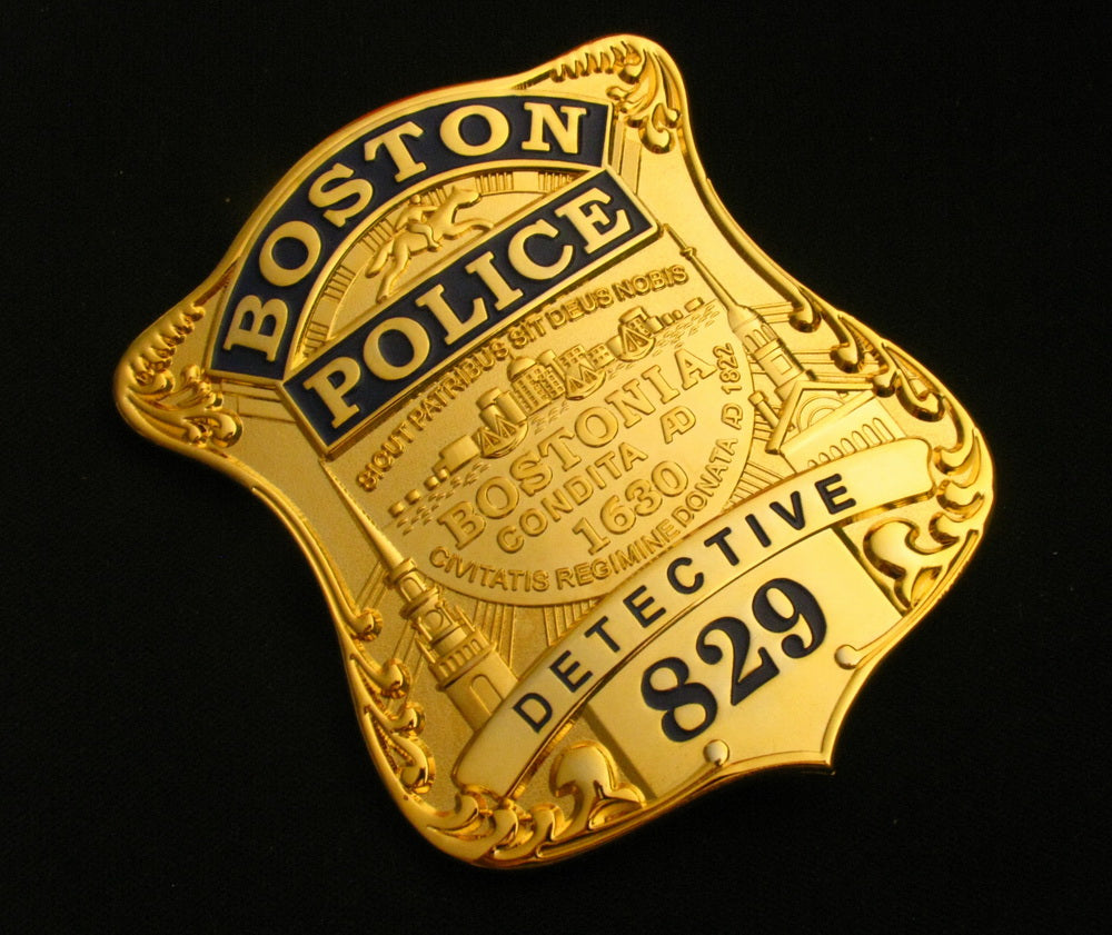 Boston Police Detective Badge Solid Copper Replica Movie Props With Number 829