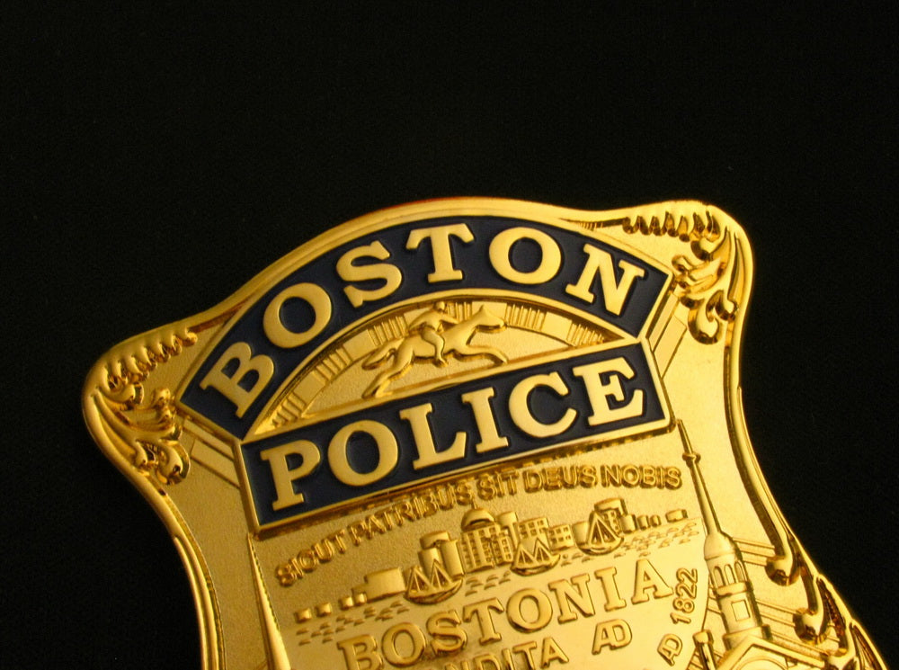 Boston Police Detective Badge Solid Copper Replica Movie Props With Number 829