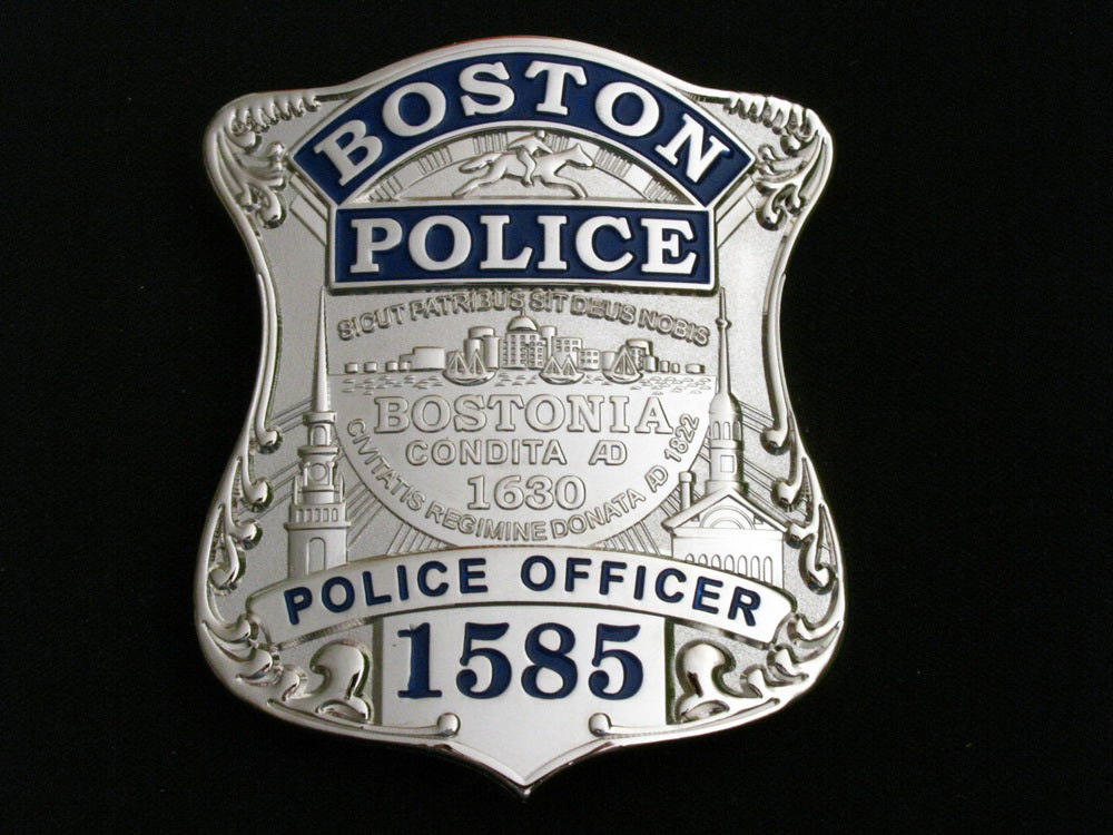Boston-Polizeibeamten-Abzeichen aus massivem Kupfer, Nachbildung von Film-Requisiten mit der Nummer 1585