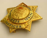 US California Highway Patrol CHP Officer Badge Solid Copper Replica Movie Props With Number 6856