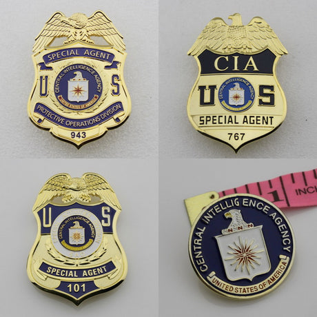 US CIA Special Agent Badge Solid Copper Replica Movie Props (4 optional)