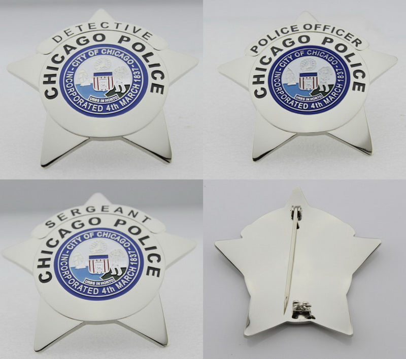 Chicago Police Badge Solid Copper Replica Movie Props