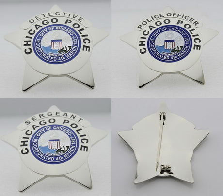 Chicago Police Badge Solid Copper Replica Movie Props