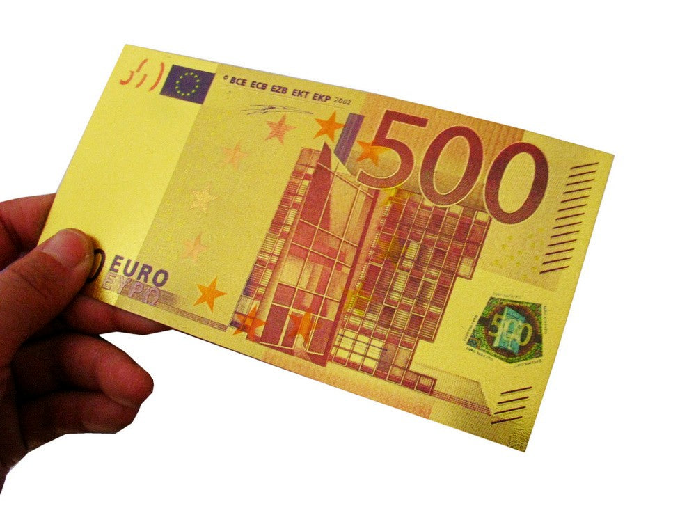 7 Pieces of EURO Gold Foil Prop Money Novelty Notes Banknotes Set