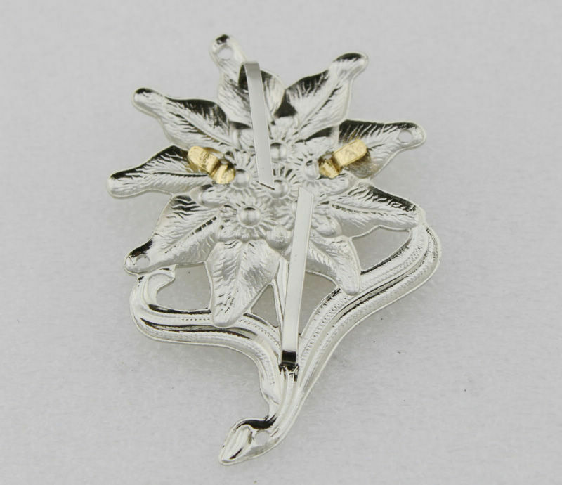 WWII German Officer Edelweiss Mountain Metal Cap Badge Insignia Replica Movie Props