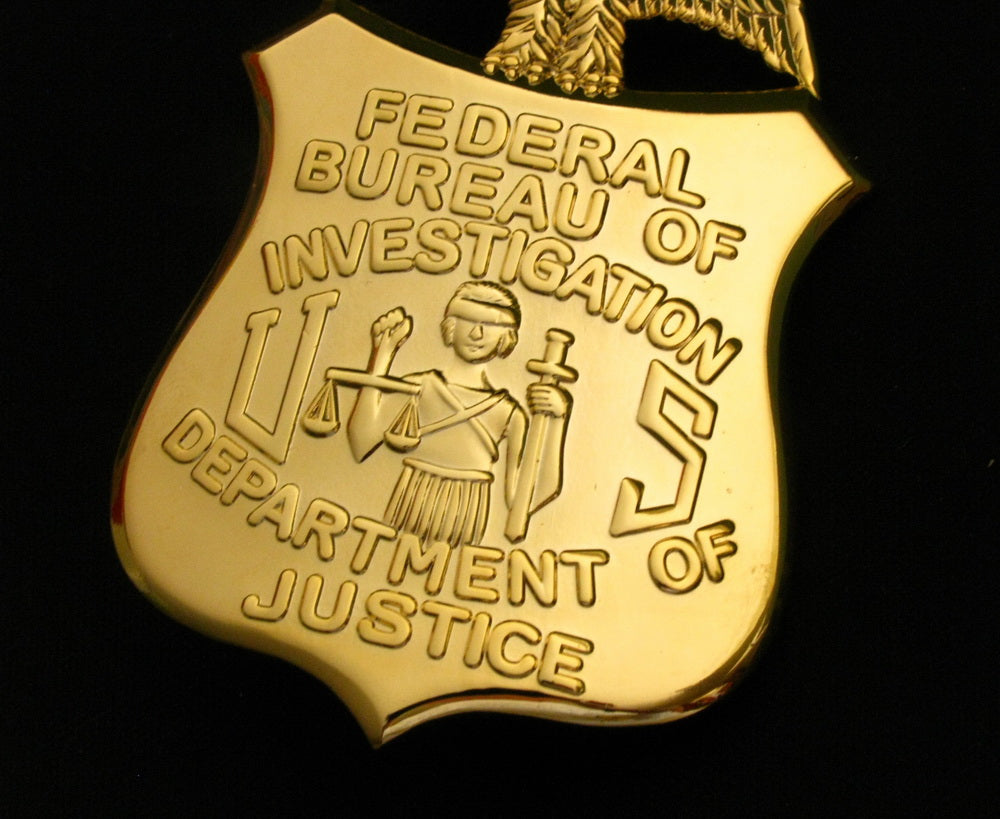 FBI Department of Justice Badge Solid Copper Replica Movie Props