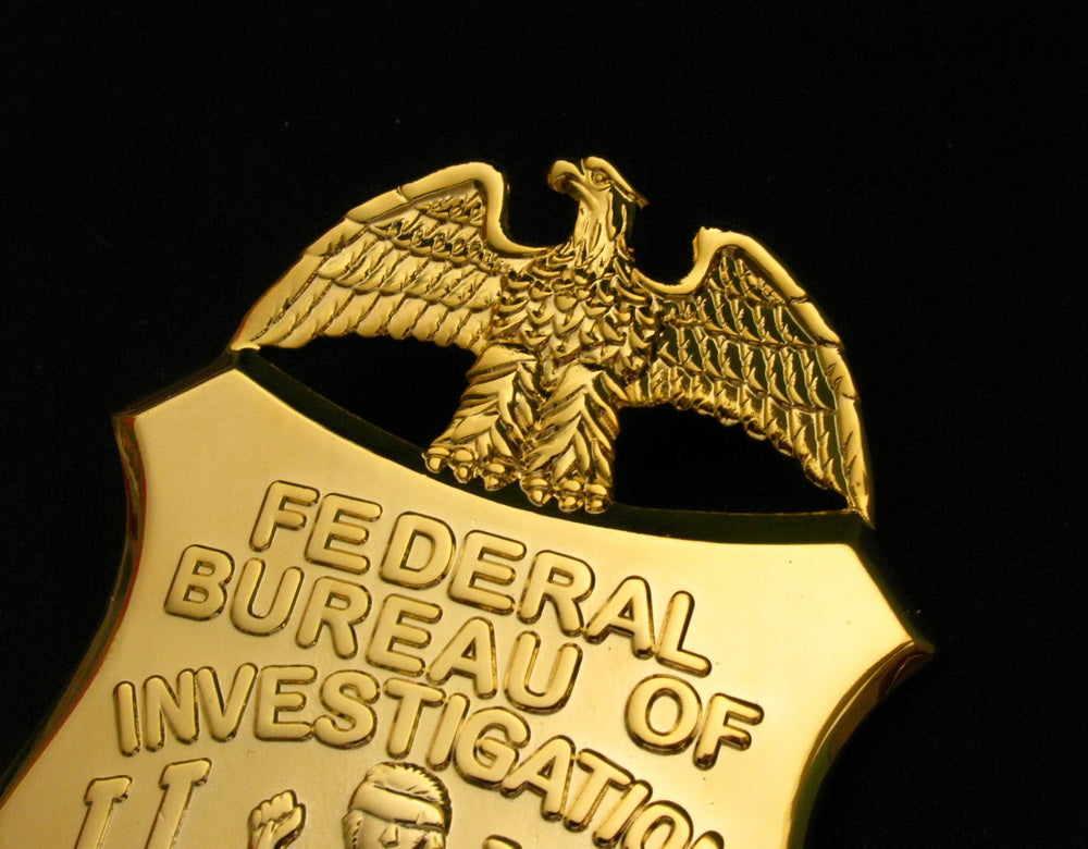 FBI Department of Justice Badge Solid Copper Replica Movie Props