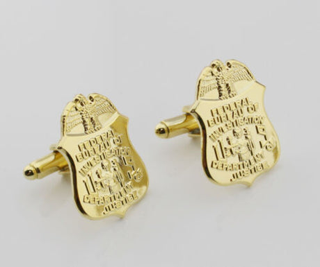 A Pair of FBI Badge Pin Cufflinks With Gift Box