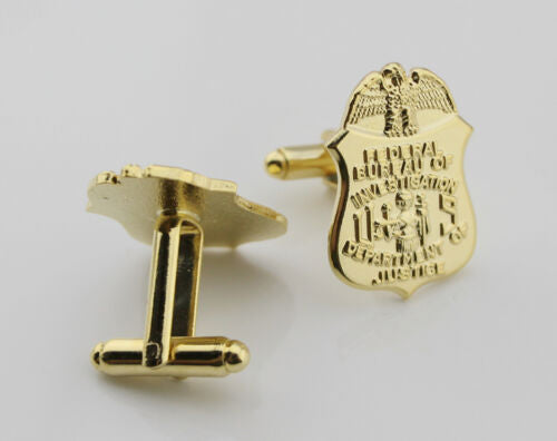A Pair of FBI Badge Pin Cufflinks With Gift Box