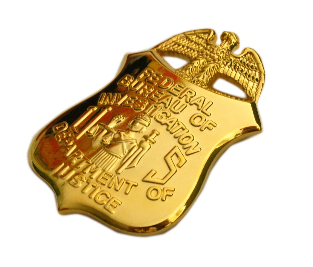FBI Department of Justice Mini Badge Solid Copper Replica Movie Props 38*55mm