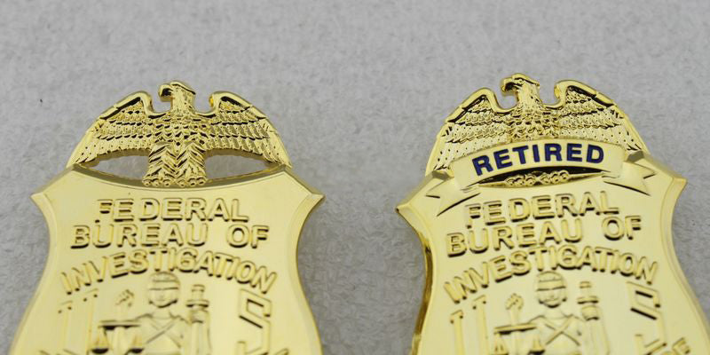 FBI Department of Justice Retired Clip-type Small Badge Replica Props 38*55mm