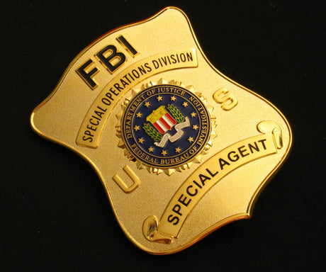 US FBI Special Operations Division Special Agent Badge Solid Copper Replica Movie Props