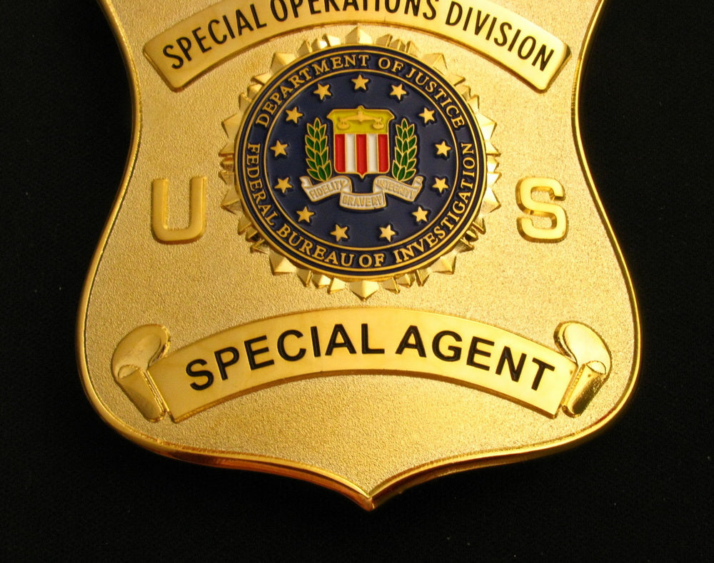 US FBI Special Operations Division Special Agent Badge Solid Copper Replica Movie Props
