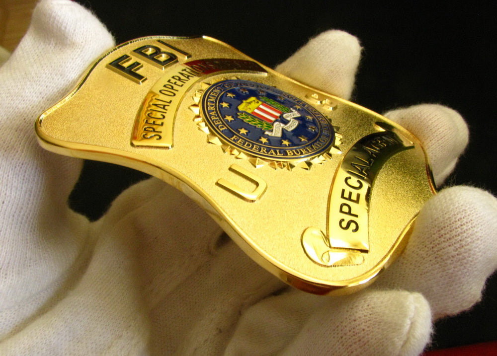 US FBI Special Operations Division Special Agent Badge Solid Copper Replica Movie Props