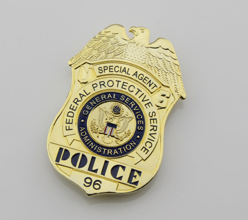 US FPS Special Agent Police Badge Solid Copper Replica Movie Props With Number 96