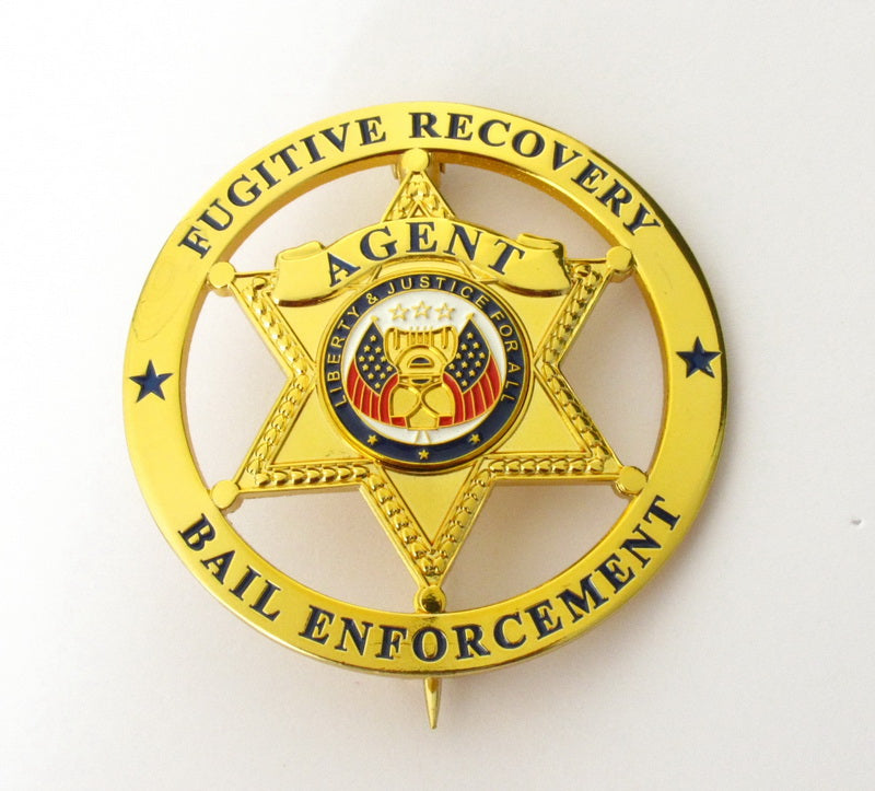 Fugitive Recovery Bail Enforcement Agent US Police Badge Solid Copper  Replica