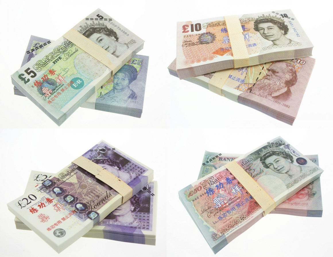 GBP Pound Banknotes Paper Play Money Movie Props
