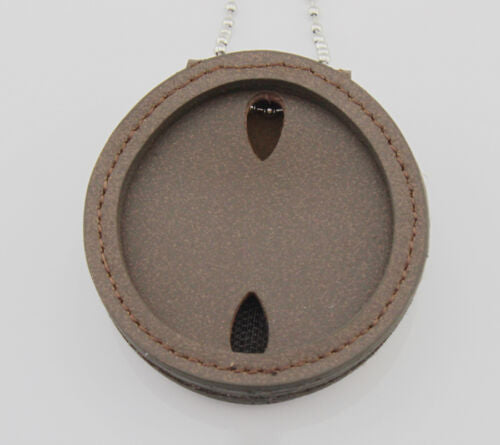 Support découpé en cuir véritable avec clip de ceinture en chaîne pour maréchal américain rond et autres insignes de police marron