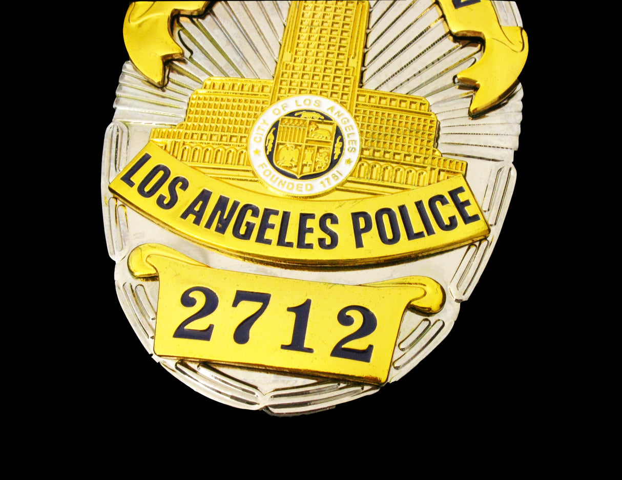 LAPD Los Angeles Police CAPTAIN Badge Solid Copper Replica Movie Props With Number 2712