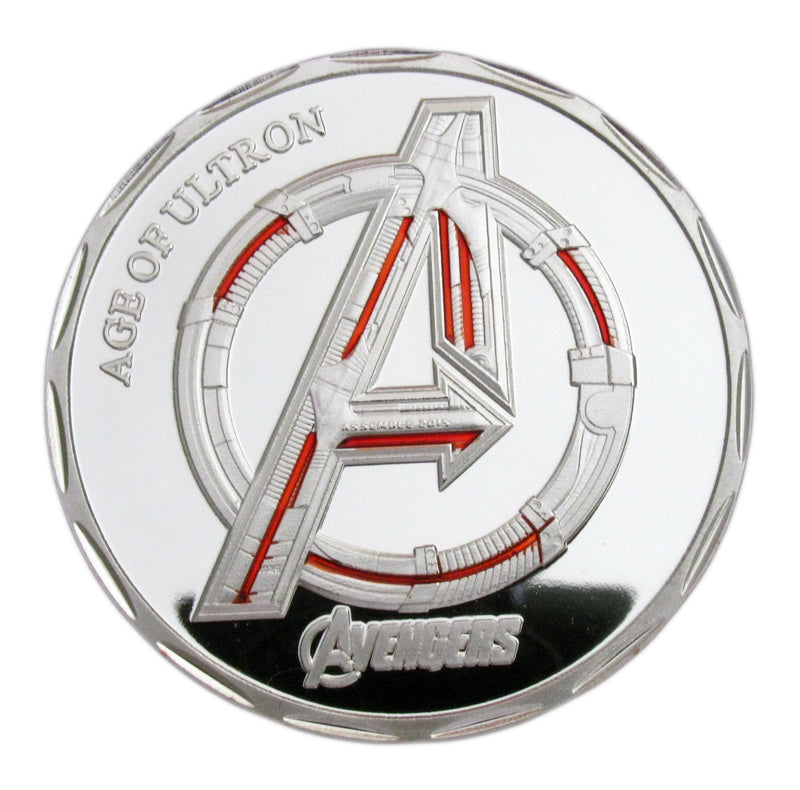 A Set of 5 Pcs The Avengers Superhero Marvel Comics Colored Silver Coins