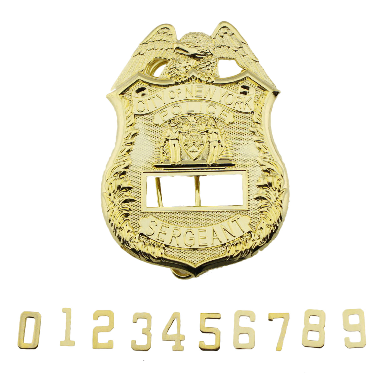 NYPD New York Police Badge Replica Movie Props (Blank Badge with 0-9 Numbers)