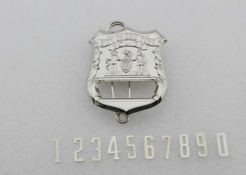 NY New York Police Officer Badge Replica Movie Props *Customizable Badge Number*