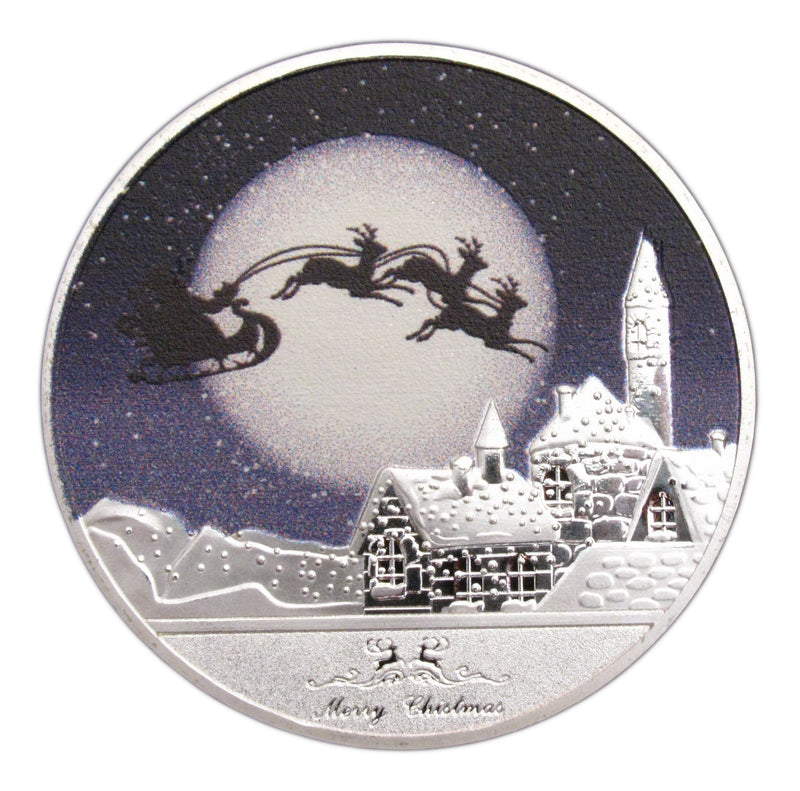 Christmas Eve Merry Christmas & Happy New Year Colored Commemorative Coins