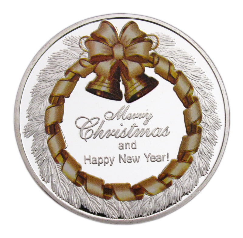 Christmas Eve Merry Christmas & Happy New Year Colored Commemorative Coins