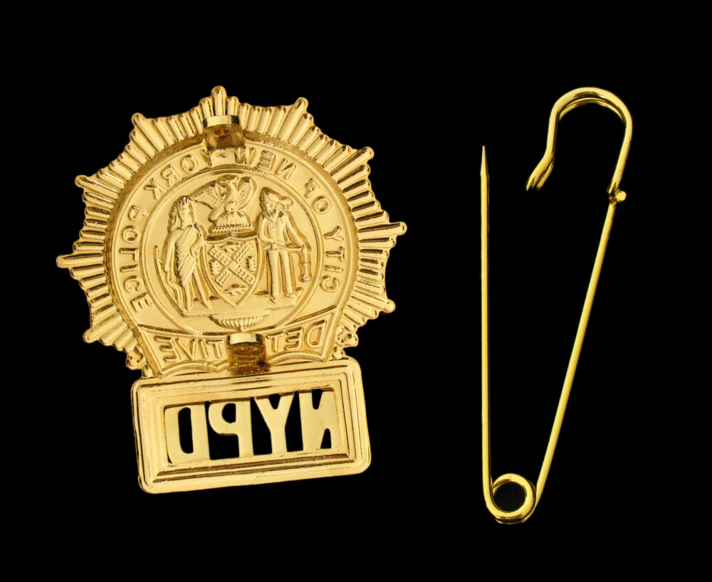 NYPD New York Police Detective Badge Solid Copper Replica Movie Props