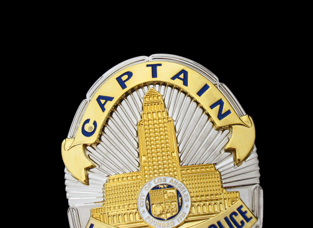 LAPD Los Angeles Police Captain Badge Solid Copper Replica Movie Props With Number 2516