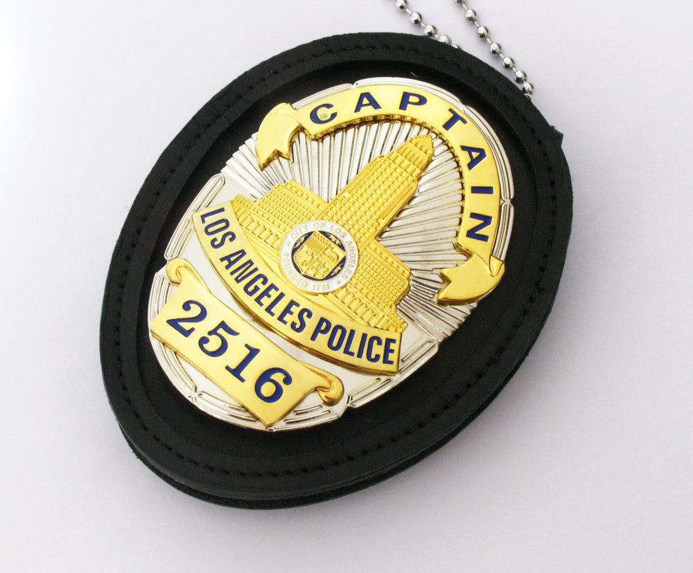 LAPD Los Angeles Police Captain Badge Solid Copper Replica Movie Props With Number 2516