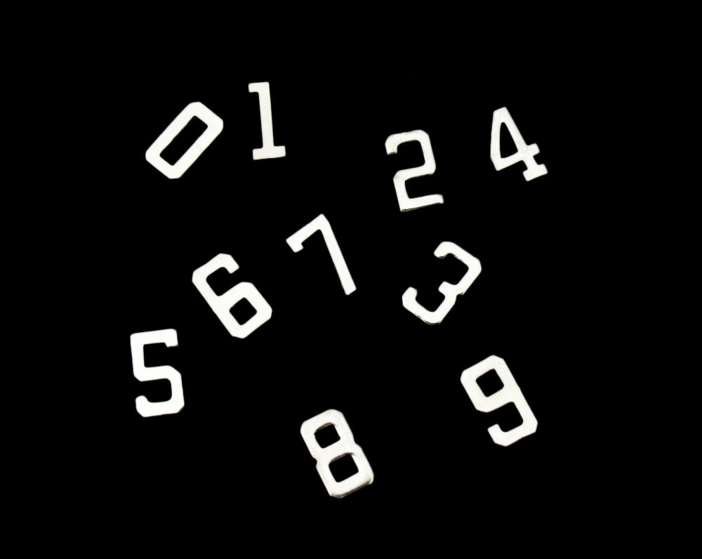A Full Set of 10 Pcs Solid Copper Badge Numbers (0 to 9) For NYPD Badges