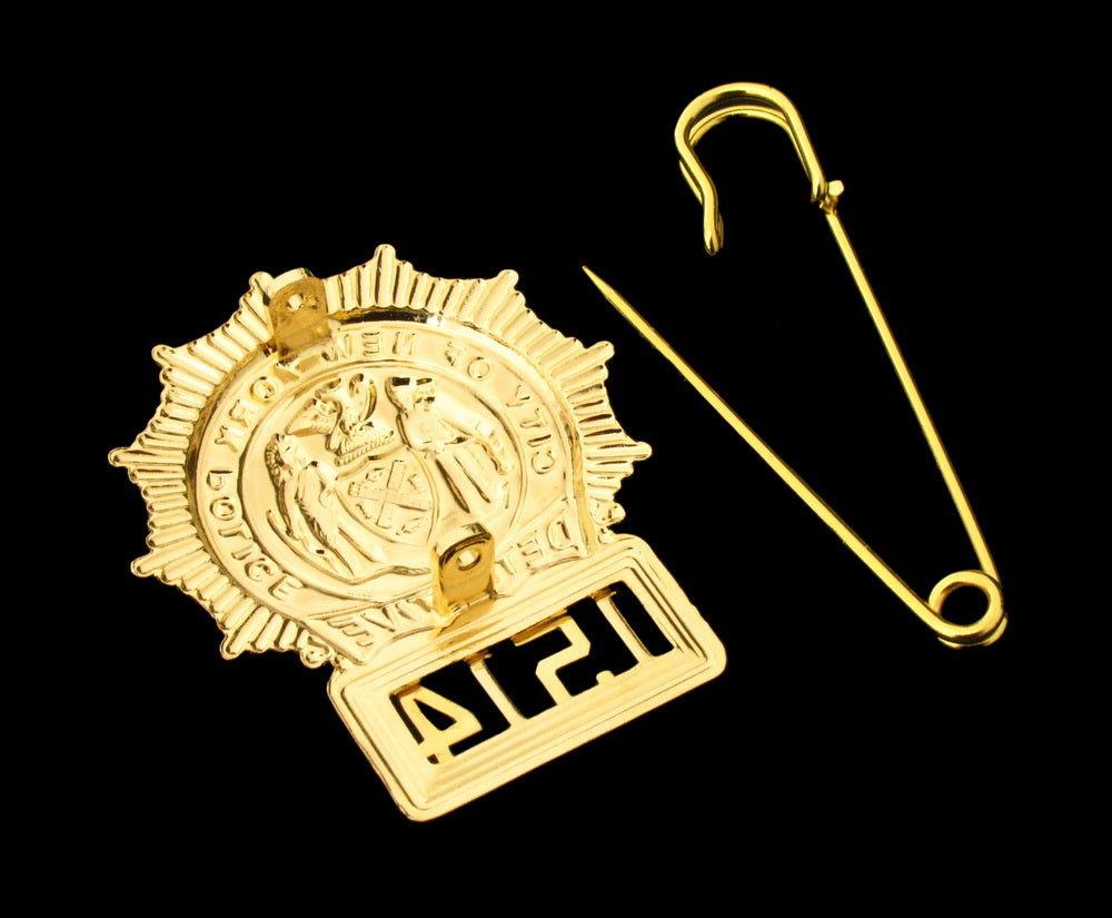 NYPD New York Police Detective Badge Solid Copper Replica Movie Props With No.1514