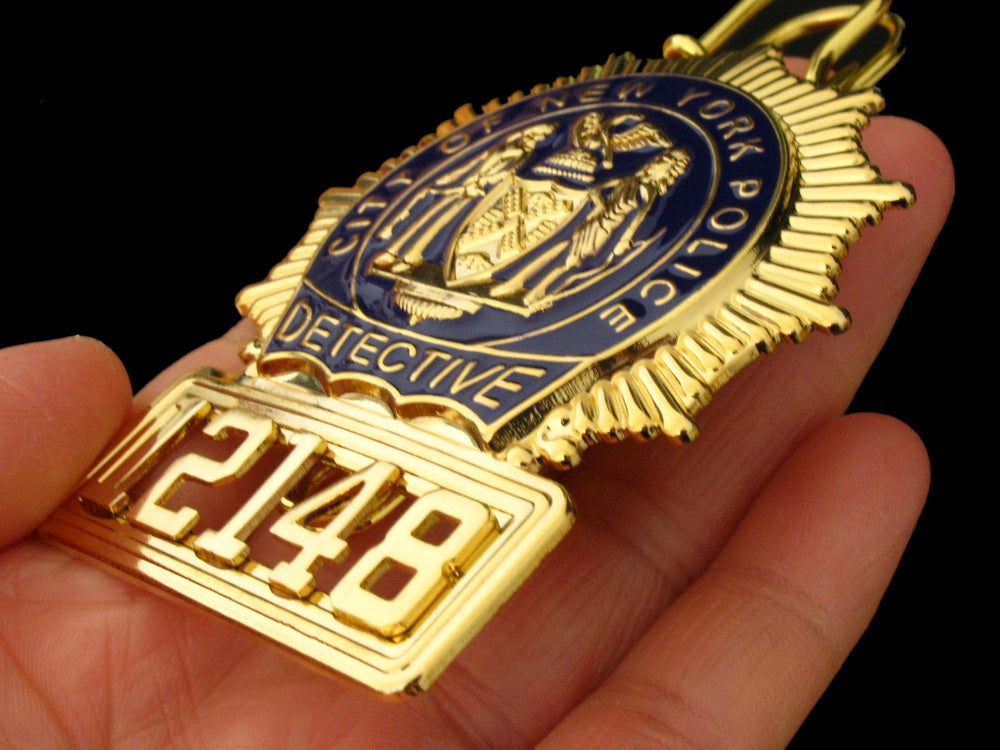 NYPD New York Police Detective Badge Solid Copper Replica Movie Props With No.12148