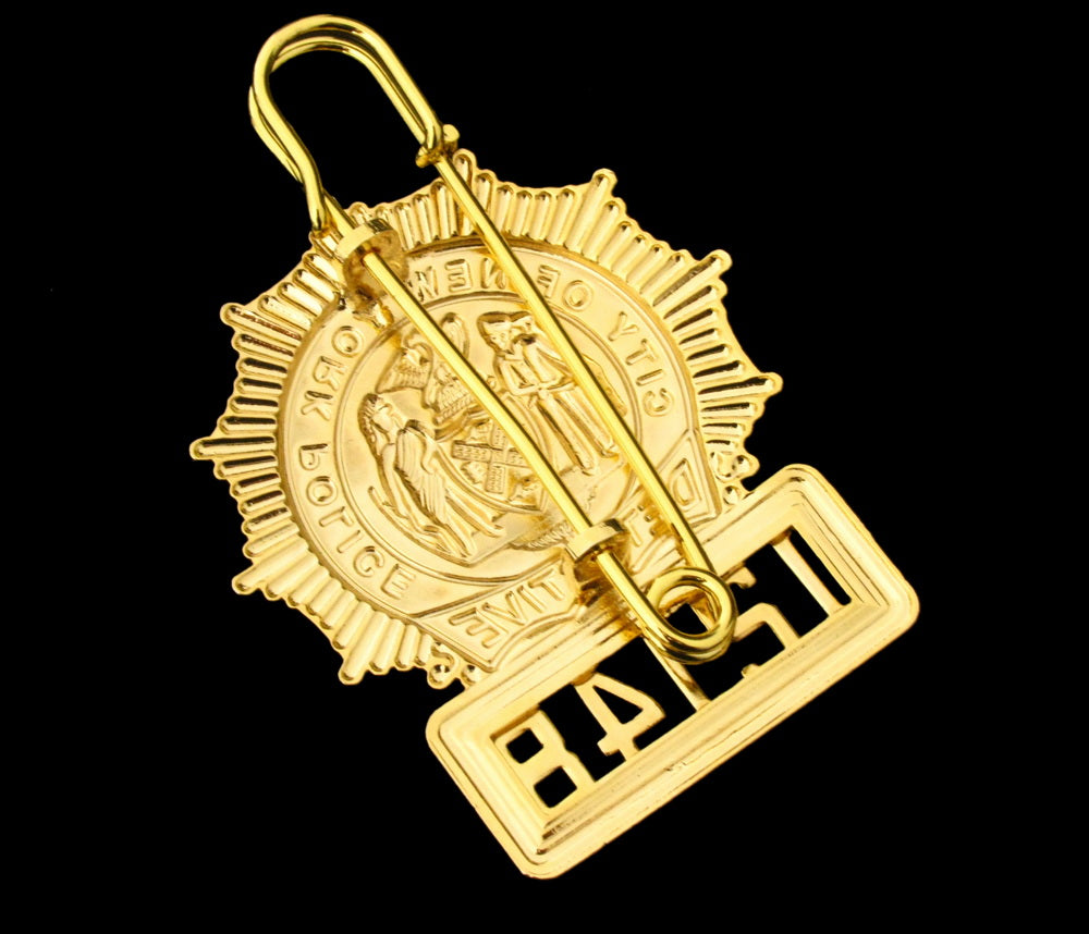 NYPD New York Police Detective Badge Solid Copper Replica Movie Props With No.12148