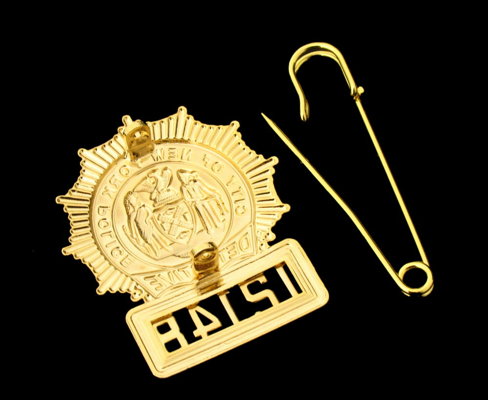 NYPD New York Police Detective Badge Solid Copper Replica Movie Props With No.12148