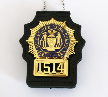 NYPD New York Police Detective Badge Solid Copper Replica Movie Props With No.1514