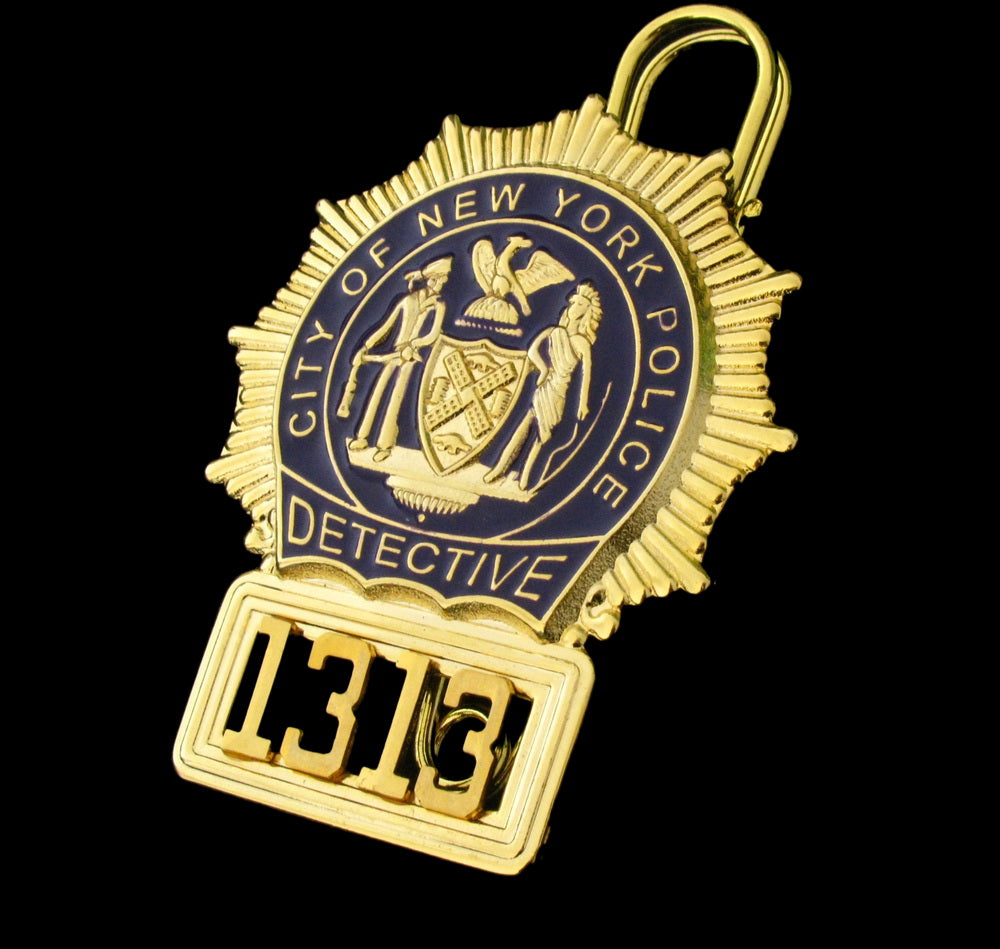 NYPD New York Police Detective Badge Solid Copper Replica Movie Props With No.1313