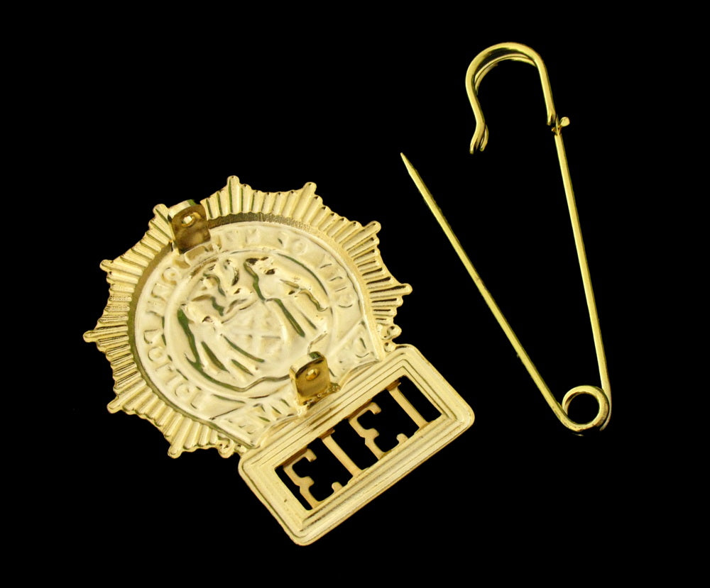 NYPD New York Police Detective Badge Solid Copper Replica Movie Props With No.1313